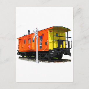 Postal Caboose Y Rótulo De Cruce Ferroviario