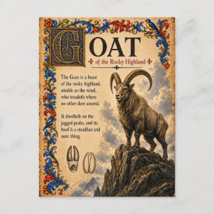 Postal Cabra, Arte de Bestiario Medieval