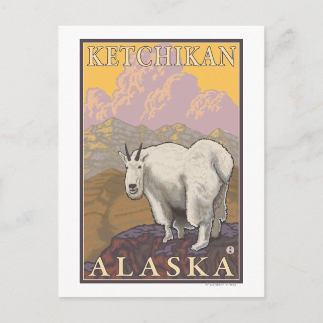 Postal Cabra de montaña - Ketchikan, Alaska (Anverso)