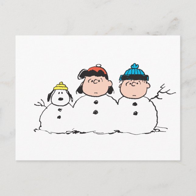 Postal Cacahuetes | 3 Persona Snowman (Anverso)