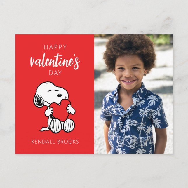 Postal Cacahuetes | Abrazo de corazón de Snoopy (Anverso)