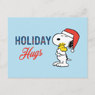 Postal Cacahuetes   Abrazos navideños de Snoopy y Woodsto