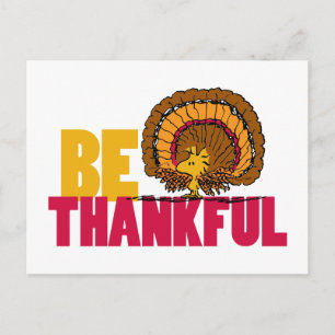 Postal Cacahuetes   Agradece a Woodstock el pavo