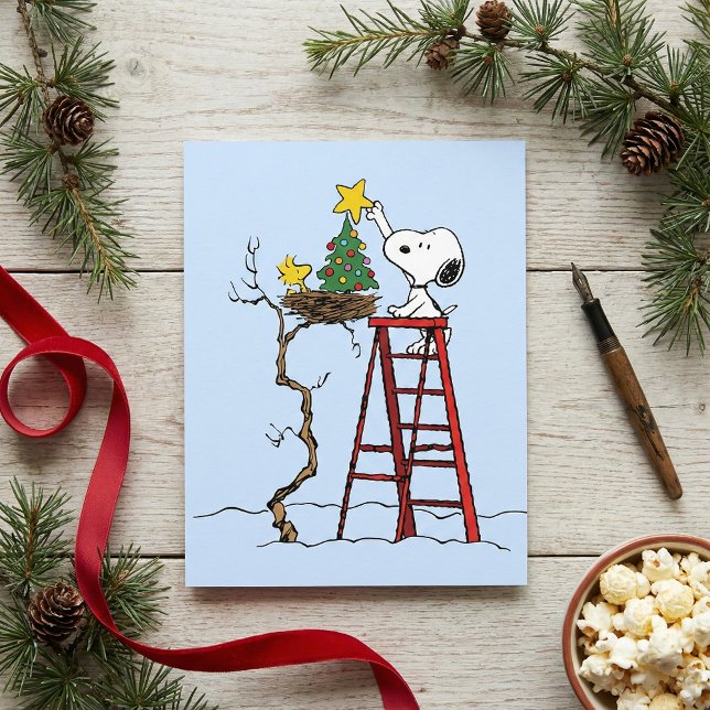 Postal Cacahuetes | Árbol de Navidad Snoopy & Woodstock (Subido por el creador)