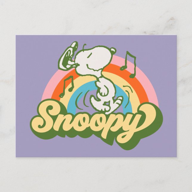 Postal Cacahuetes | Arcoiris musical Snoopy (Anverso)