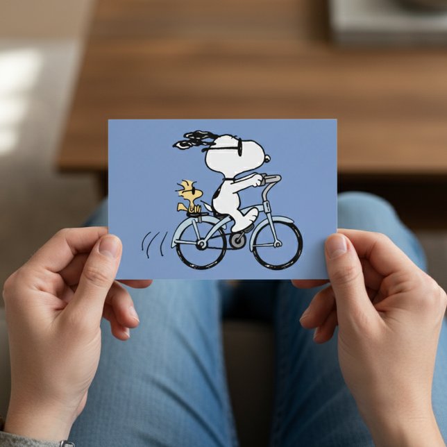 Postal Cacahuetes | Bicicleta Snoopy & Woodstock (Subido por el creador)