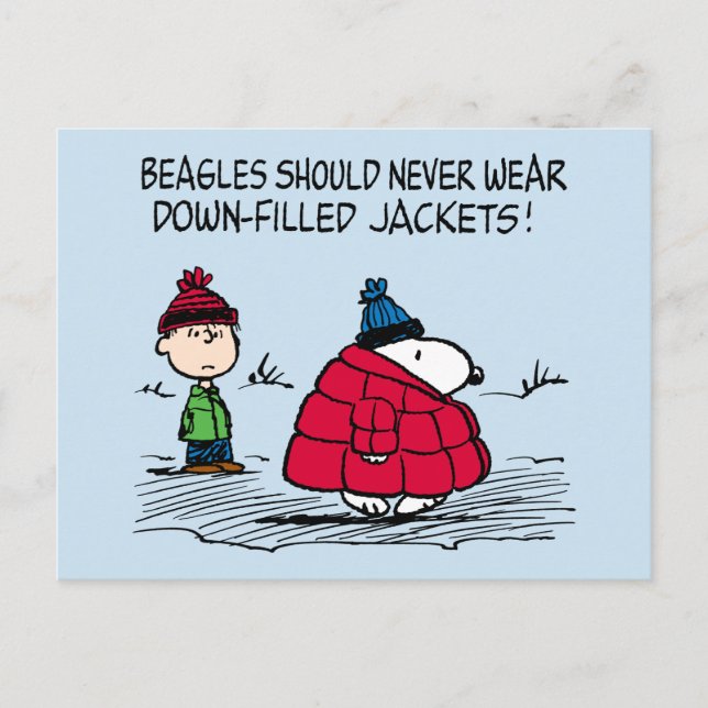 Postal Cacahuetes | Chaqueta rellena Snoopy & Linus Down (Anverso)