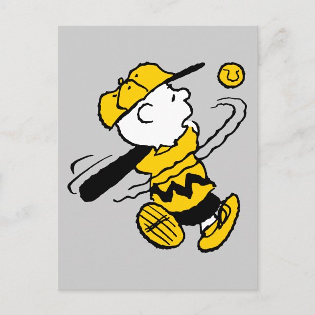 Postal Cacahuetes | Charlie Brown en Bat (Anverso)