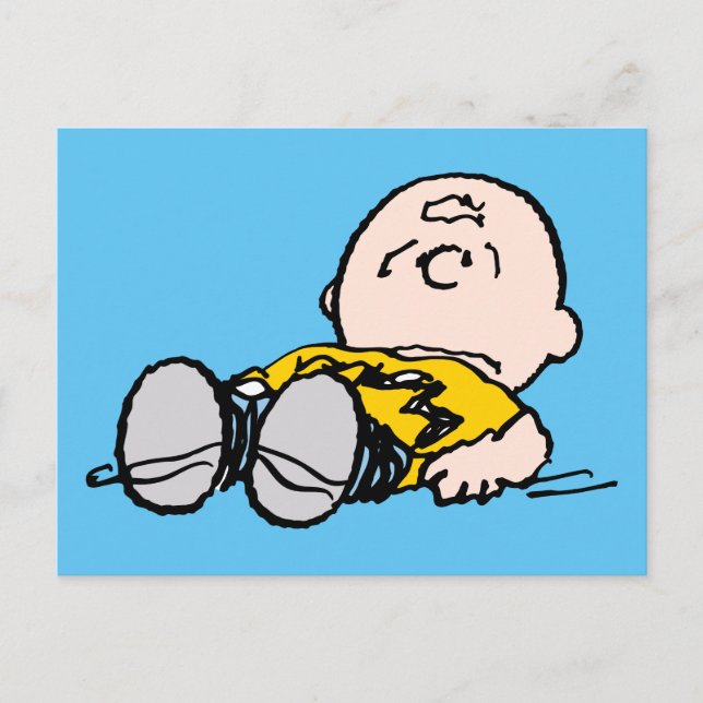 Postal Cacahuetes | Charlie Brown está tumbado (Anverso)