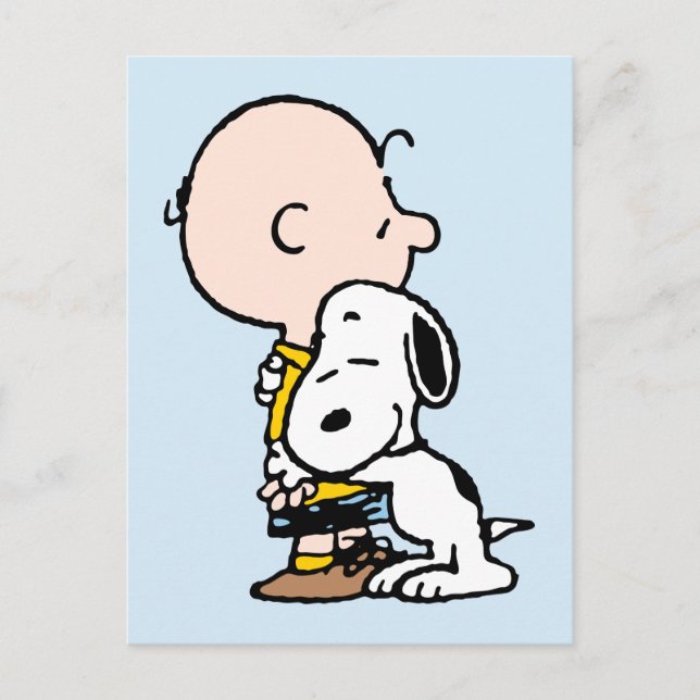 Postal Cacahuetes | Charlie Brown y Snoopy Abrazo (Anverso)