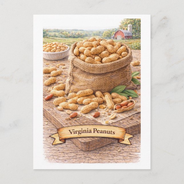 Postal Cacahuetes de Virginia (Serie de Comida Americana) (Anverso)