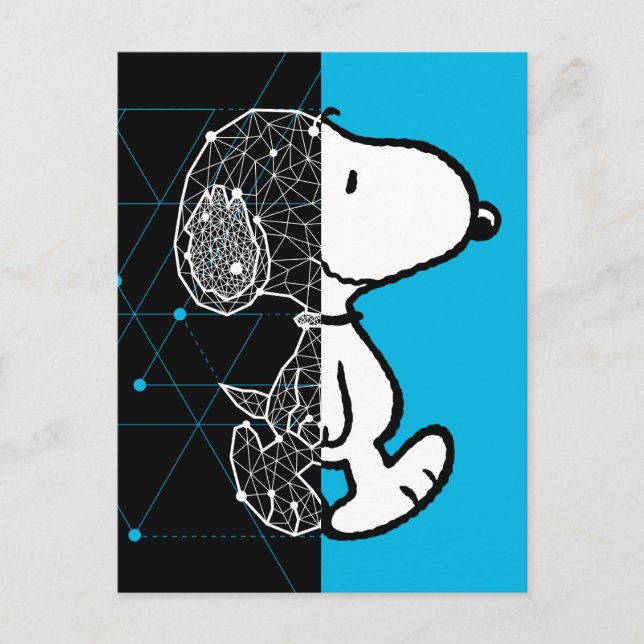 Postal Cacahuetes | Diseño geométrico de Snoopy (Anverso)