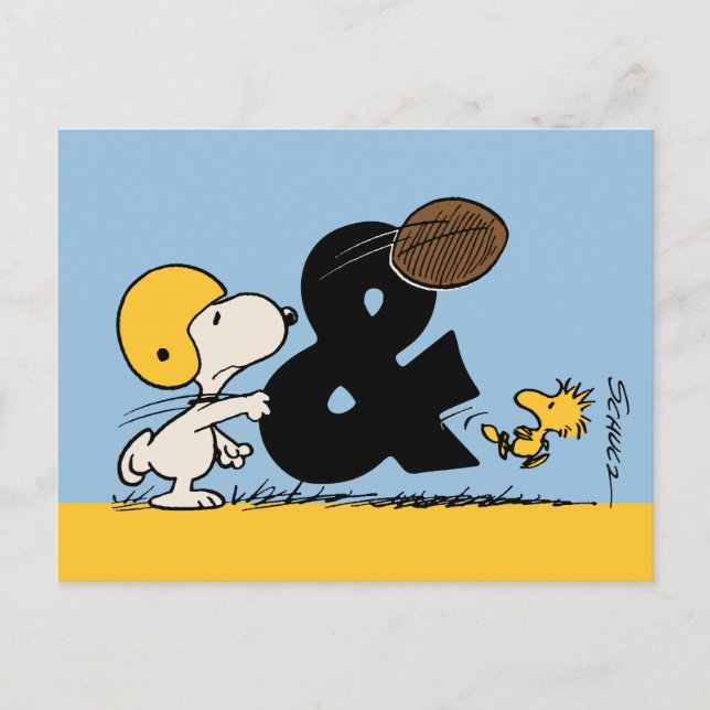 Postal Cacahuetes | Fútbol Snoopy & Woodstock (Anverso)