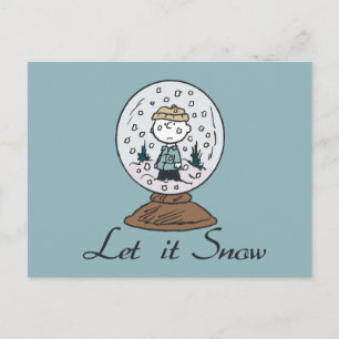 Postal Cacahuetes   Globo de nieve de Charlie Brown