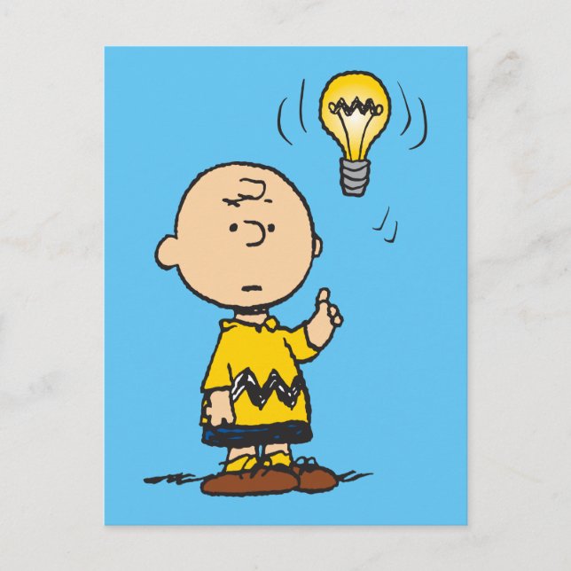 Postal Cacahuetes | Idea de Charlie Brown sobre la bombil (Anverso)