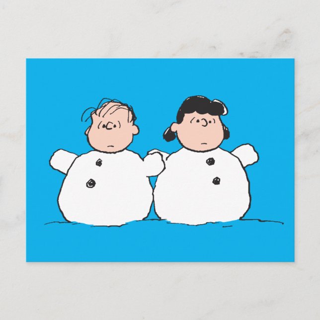 Postal Cacahuetes | Linus & Lucy Snowmen (Anverso)