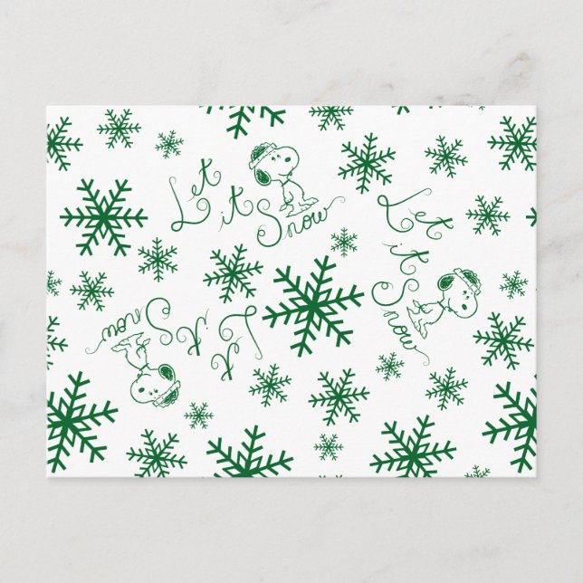 Postal Cacahuetes | Navidades Snoopy Let It Snow Pattern (Anverso)