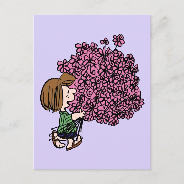 Postal Cacahuetes | Ramo rosa de Peppermint Patty (Anverso)