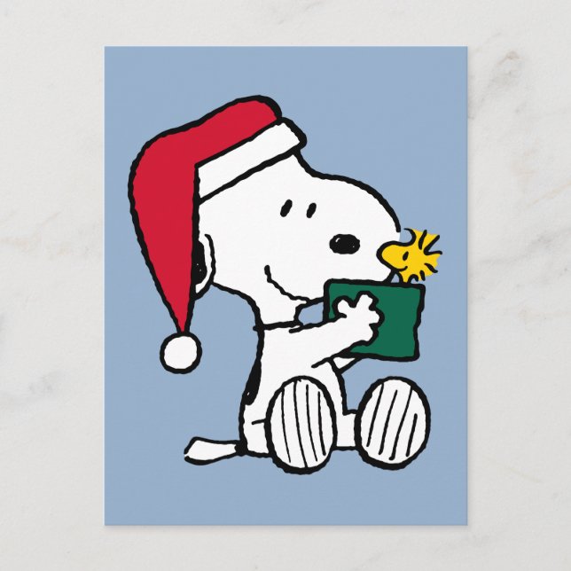 Postal Cacahuetes | Regalo Snoopy Santa & Woodstock (Anverso)