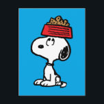 Postal Cacahuetes | Snoopy Balanceando Su Plato De Perro<br><div class="desc">Snoopy es el bellejo mascota de Charlie Brown en la tira cómica Peanuts de Charles M. Schulz. Echa un vistazo a este bonito diseño de cacahuetes con este perro adorable.</div>