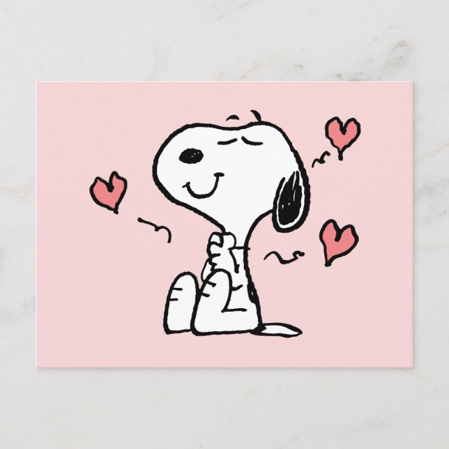 Postal Cacahuetes | Snoopy Corazones (Anverso)