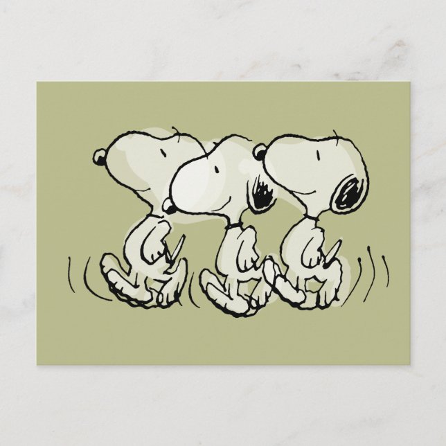 Postal Cacahuetes | Snoopy de pie (Anverso)