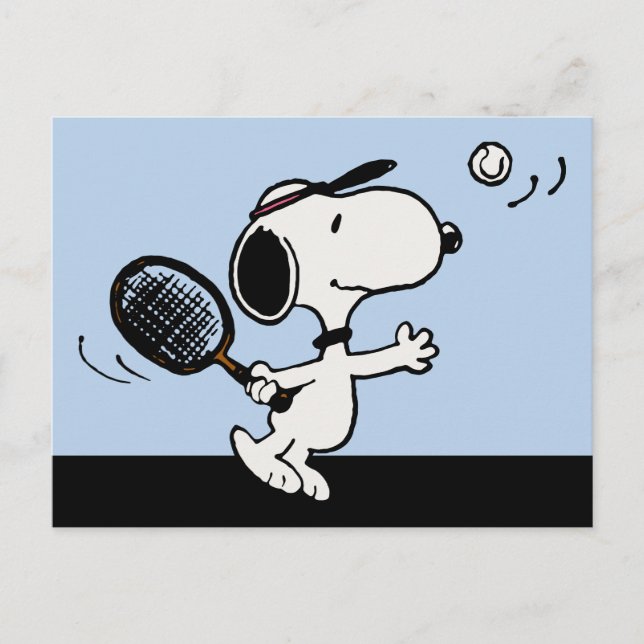 Postal Cacahuetes | Snoopy Juega Al Tenis (Anverso)