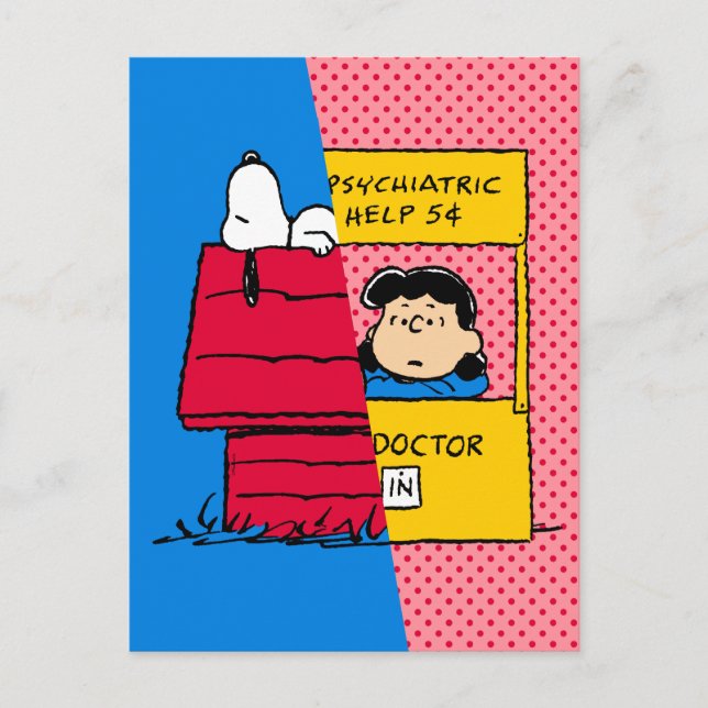 Postal Cacahuetes | Snoopy & Lucy Half & Half (Anverso)