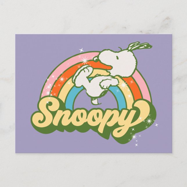 Postal Cacahuetes | Snoopy Sparkle Rainbow (Anverso)
