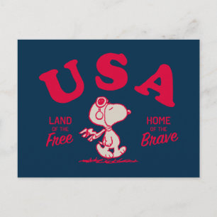 Postal Cacahuetes   Snoopy USA Tierra de Libres