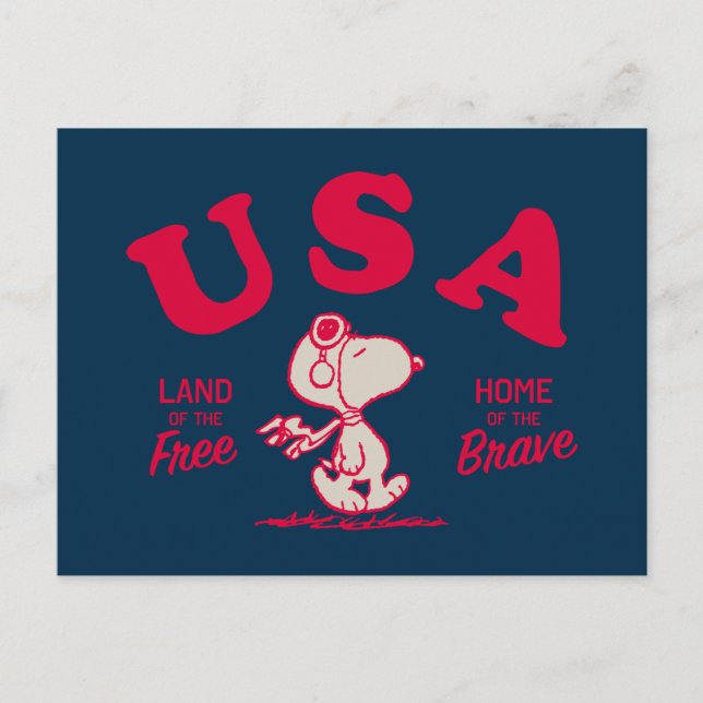 Postal Cacahuetes | Snoopy USA Tierra de Libres (Anverso)