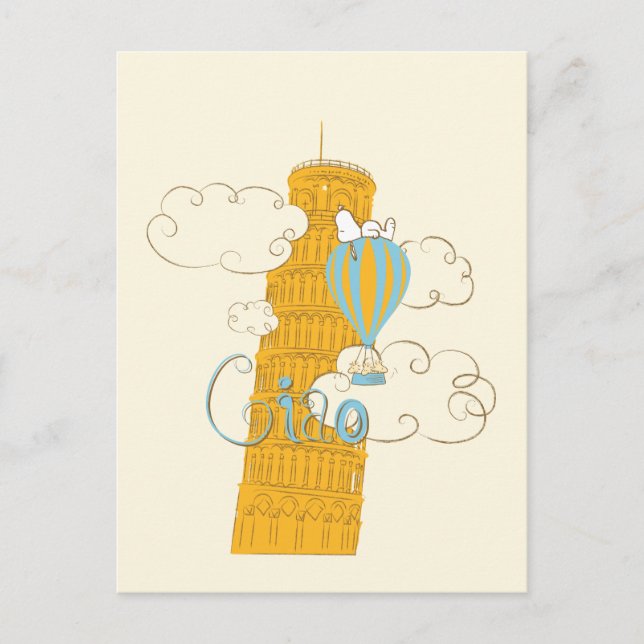 Postal Cacahuetes | Snoopy & Woodstock Ciao (Anverso)