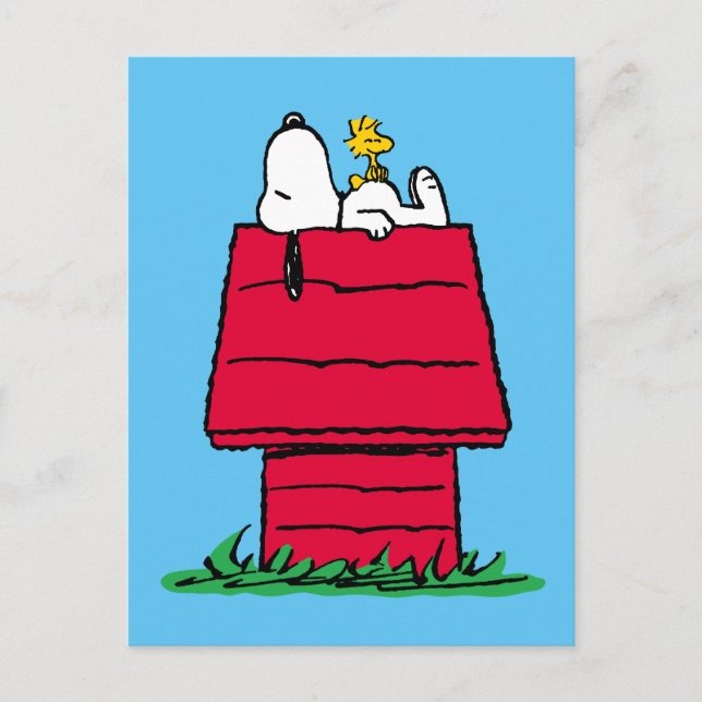 Postal Cacahuetes | Snoopy & Woodstock Doghouse (Anverso)