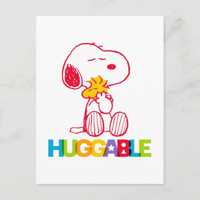 Postal Cacahuetes | Snoopy & Woodstock Huggable (Anverso)