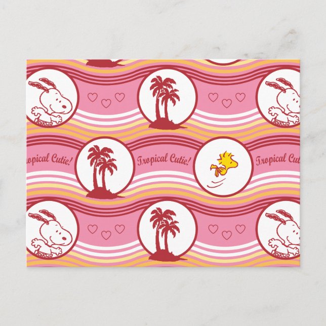 Postal Cacahuetes | Snoopy & Woodstock Tropical Cutie (Anverso)