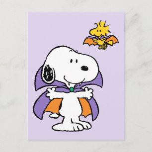 Postal Cacahuetes Snoopy Woodstock Vampiro Halloween