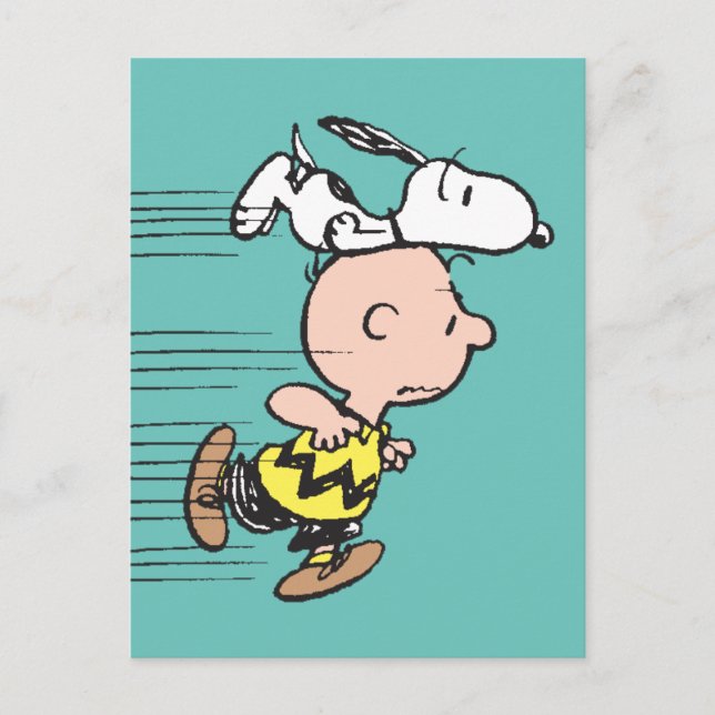 Postal Cacahuetes | Snoopy y Charlie Brown Run (Anverso)