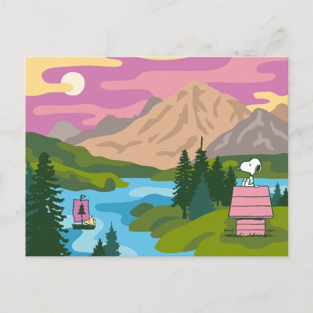 Postal Cacahuetes | Snoopy y Woodstock El Gran Aire Libre (Anverso)