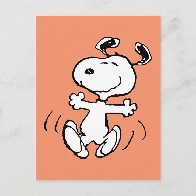 Postal Cacahuetes | Un baile feliz Snoopy (Anverso)