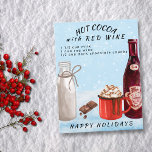 Postal Cacao caliente con receta de chocolate de vino roj<br><div class="desc">Este diseño puede ser personalizado en el área proporcionada cambiando la foto y/o el texto. O puede personalizarse haciendo clic en Personalizar esta plantilla y, a continuación, eligiendo la opción de hacer clic en el personalizar y eliminando o cambiando el color del fondo, agregando texto, cambiando el color o estilo...</div>