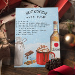 Postal Cacao caliente con receta de chocolate rum<br><div class="desc">Este diseño puede ser personalizado en el área proporcionada cambiando la foto y/o el texto. O puede personalizarse haciendo clic en Personalizar esta plantilla y, a continuación, eligiendo la opción de hacer clic en el personalizar y eliminando o cambiando el color del fondo, agregando texto, cambiando el color o estilo...</div>