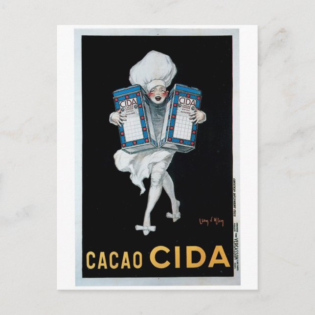 Postal Cacao Cida Vintage Food Ad Art (Anverso)