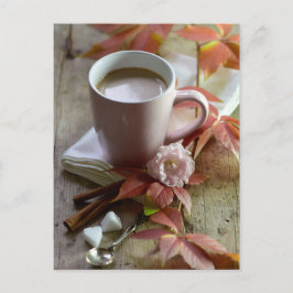Postal Cacao fresco rústico estacional y hojas de vida