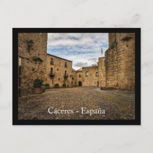 Postal Cáceres, hermoso pueblo español Texto personalizad