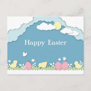 Postal Cacería de huevos de Pascua, naturaleza de papeleo