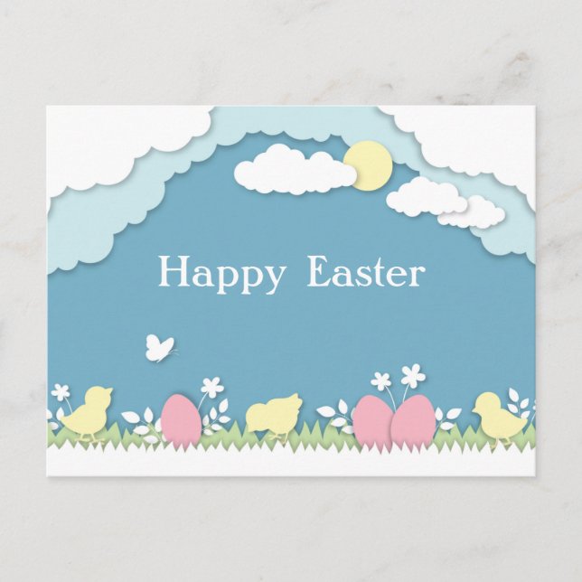 Postal Cacería de huevos de Pascua, naturaleza de papeleo (Anverso)