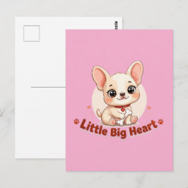 Postal Cachorro Adorable Corazón Pequeño Grande
