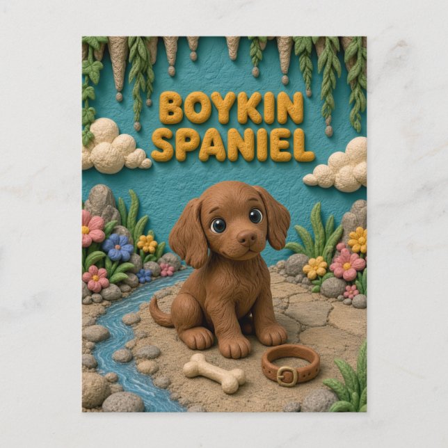 Postal Cachorro adorable de Boykin Spaniel, perro bebé (Anverso)