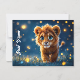 Postal Cachorro adorable de león con ojos brillantes