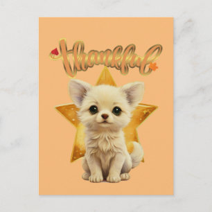 Postal Cachorro agradecido con ojos de estrella
